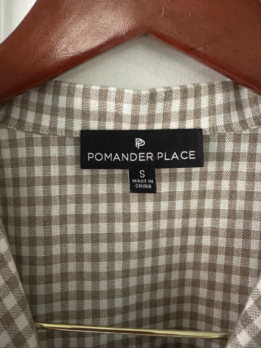Pomander Place Tuckernuck Linen Gingham Button-Up Blazer Blouse - Picture 3 of 8